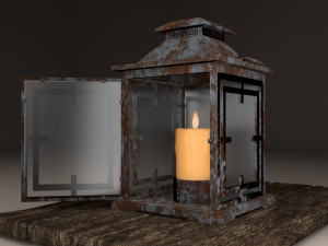 candle in lantern 3D Model