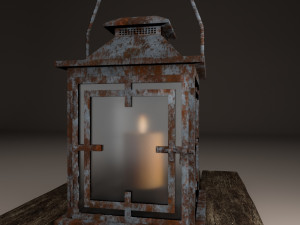 candle in lantern Model 3D
