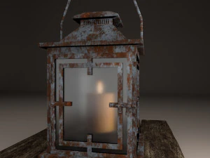 candle in lantern 3D Model
