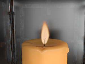 candle in lantern Model 3D