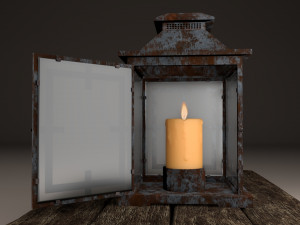candle in lantern Model 3D