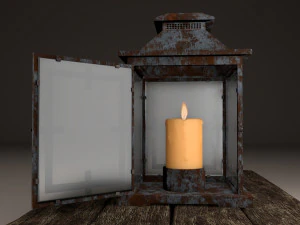candle in lantern 3D Model