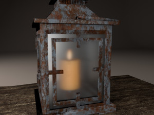 candle in lantern Model 3D