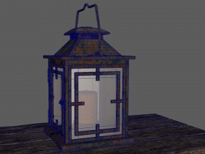 candle in lantern Model 3D
