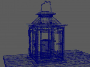candle in lantern Model 3D