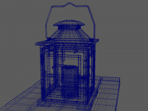 candle in lantern Model 3D