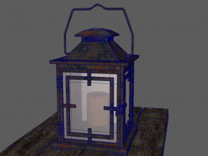 candle in lantern Model 3D