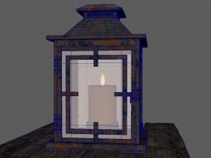 candle in lantern Model 3D