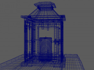 candle in lantern Model 3D