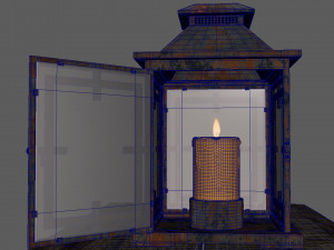 candle in lantern Model 3D