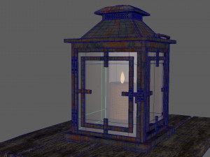 candle in lantern Model 3D