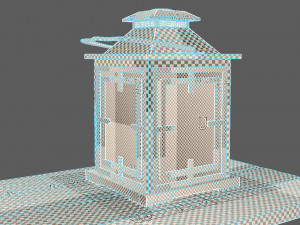 candle in lantern Model 3D