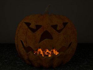 pumpkin with burning coals Modelo 3D
