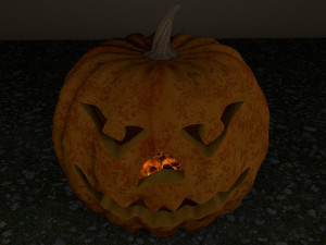 pumpkin with burning coals Modelo 3D