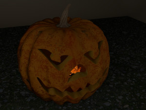 pumpkin with burning coals Modelo 3D