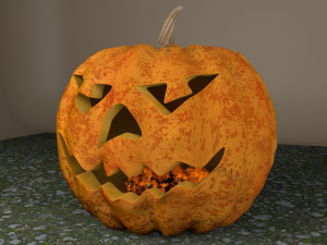 pumpkin with burning coals Modelo 3D