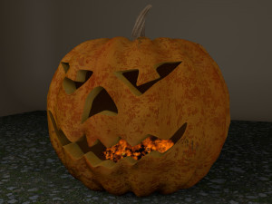 pumpkin with burning coals Modelo 3D