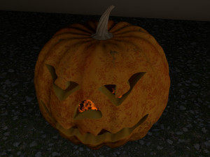 pumpkin with burning coals Modelo 3D