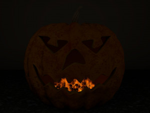 pumpkin with burning coals Modelo 3D