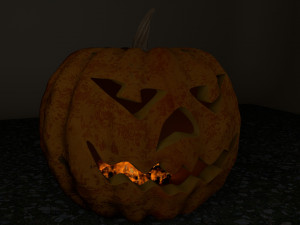 pumpkin with burning coals Modelo 3D
