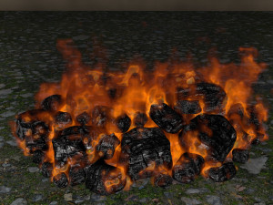 pumpkin with burning coals Modelo 3D