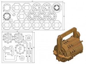 box with combination lock Modèle 3D
