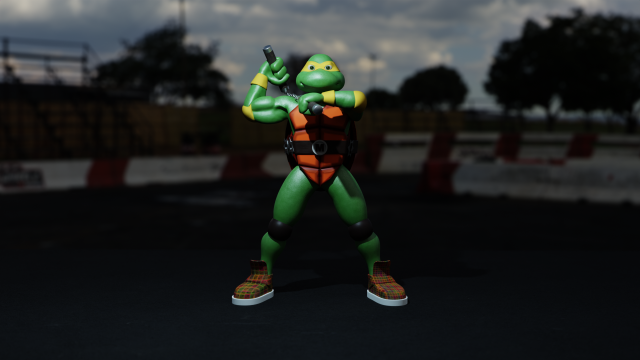 Mutant ninja turtle Michelangelo Model 3D .c4d .max .obj .3ds .fbx .stl .blend 