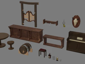 Adere&ccedil;os de bar ocidental Modelo 3D