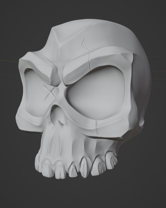Stylized Skull 3D Модель .c4d .max .obj .3ds .fbx .stl .blend 