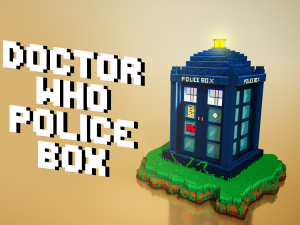 doctor who police box tardis voxel design 3D Model