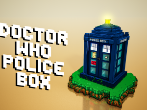 doctor who police box tardis voxel design Model 3D