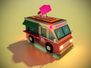 体素冰淇淋车模型 3D 模型