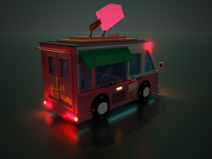 voxel ice cream truck model Model 3D