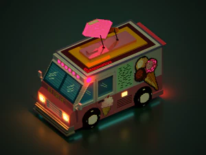 体素冰淇淋车模型 3D 模型