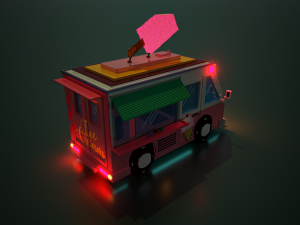 voxel ice cream truck model Model 3D