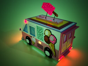 体素冰淇淋车模型 3D 模型