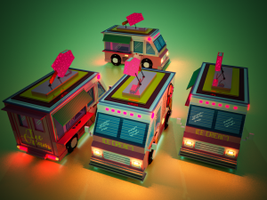 voxel ice cream truck model Model 3D