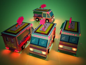 体素冰淇淋车模型 3D 模型