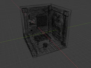 воксельна 3d візуалізація ізометричної кімнати воїнів 3D Модель