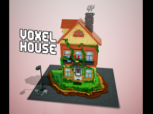 3d voxel cartoon house 3D Модель