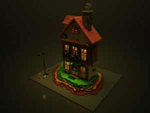 3d voxel cartoon house 3D Model