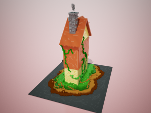 3d voxel cartoon house 3D Model