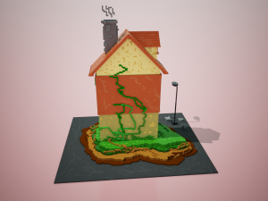 3d voxel cartoon house 3D Model