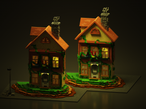 3d voxel cartoon house 3D Model