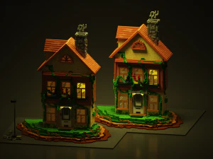 3d voxel cartoon house 3D Model