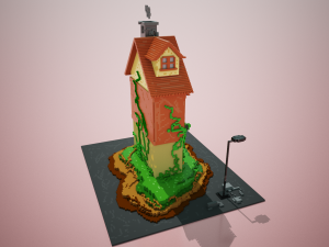 3d voxel cartoon house 3D Model