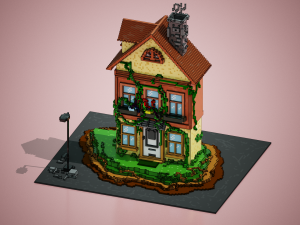 3d voxel cartoon house 3D Model