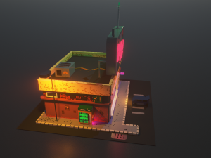 3d voxel model of a retro radio station Modelo 3D