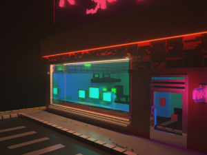 3d voxel model of a retro radio station Modelo 3D
