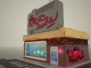 3d voxel model of a retro radio station Modelo 3D